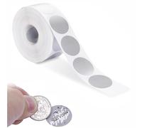 1 Roll 300 Pcs Scratch Off Stickers,2.5cm Round Silver Interesting Scratch Stickers,Funny Self Adhesive Scratches Card Sticker,for Lottery Tickets DIY,Surprise Gift Reveal,Raffle Ticket Games