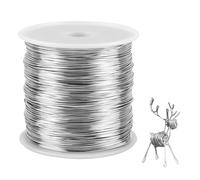 1 Roll 304 Craft Wire, Silver Wire for Crafts, Stainless Steel Wire 100 m x 0.5 mm, Bendable Binding Wire, Stainless Steel Wire for Jewellery Making, Crafts, DIY