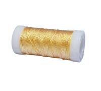 1 Roll 42 Meters Iridescent Metallic Crochet Thread 0.4MM Sparkly Metallic Gold Yarn Glitter Crochet Yarn for Knitting/Embroideries/Sewing