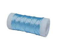 1 Roll 42 Meters Iridescent Metallic Crochet Thread 0.4MM Sparkly Metallic Light Blue Yarn Glitter Crochet Yarn for Knitting/Embroideries/Sewing