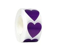 1 Roll 500 Purple Heart Sticker, Gift Stickers, Gift Tag Stickers for Valentine's Day Love Shape Labels Waterproof, for Craft Envelopes Boxes Gifts Tags Bags Wedding(1 Inch)