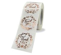 1 Roll/500pcs Thank You Stickers Self Adhesive Round Paper Label Stickers for Thank You Gifts Wedding Birthday Thanks Giving Party Bags Small Business Packaging, 25mm (ZD17)