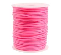 1 Roll 50M Rose Red Hollow Pipe Rubber Tube Cords 2MM Wide Tubing Knitting Stitch Holders Cords,Silicone Rope For Necklace,Bracelet Craft Making