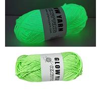 1 Roll 70m Knitting Yarn Glow in The Dark Acrylic Yarn Skein Soft Yarn Knitting Wool for Knitting, Crocheting, and Crafts, Baby Blankets, Sweaters, Scarfs, Hats Light Green