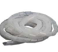1 Roll Black/White Silicone Spiral Cable Sleeve, Wrap, Winding Tube 3mm-30mm, Tidy for Wire Protection & Organization(White,18mm)