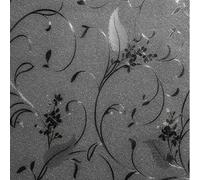 1 Roll Blackout Window Film 79x18" Floral Pattern PVC Window Blackout Film Waterproof Dirt-Proof Static Blackout Window Cling Reusable Decorative Full Blackout Film for Privacy