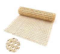 1 Roll Caning Material, 13.8inch x 3.3ft Natural Rattan Cane Webbing Roll for Caning Projects Mesh Rattan Fabric for Furniture Chair Cabinet Ceiling