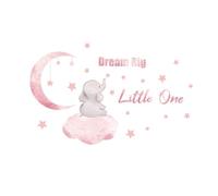 1 Roll Dream Big Little One Elephant Wallpaper Cute Elephant Wall Decals Baby Wall Stickers with Stars and Moon Removable Cartoon Animals Wall Decals for Bedroom Playroom Nursery Decoration Wall Decor