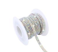 1 Roll Glitter Colorful Rhinestone Diamond Ribbons 0.4CM*5Yards Diamante Gems Roll,Self-Adhesive Glass Rhinestone Strips for Glitter Decoration