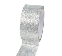 1 Roll Glitter Washi Tape 60mmx5m Sparkling Decorative Tapes Self Adhesive Masking Tape for DIY Crafts Wrapping, Silver