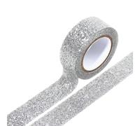 1 Roll Glitter Washi Tape Sliver,Sparkling Decorative Tape,Self Adhesive Masking Tape For Crafting,Scrapbooking,Wrapping,43mmx5m