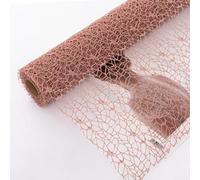 1 Roll Jacquard Net Mesh Flower Wrapping Paper, Flower Bouquet Wrapping Paper For Packaging Fresh Flower(07-khaki)