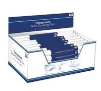 1 Roll of 30cm x 1m Clear Transparent Book Covering Sticky Back Plastic Film