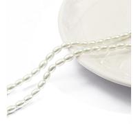1 Roll Oval Pearl Beads String Chain White Glass Pearl Beads Strands for DIY Jewlery Making,Crafting,4MM*6MM