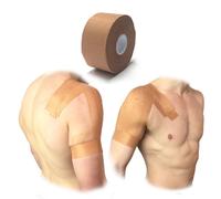 1 ROLL PREMIUM STRONG RIGID TAN SHOULDER/ANKLE IMMOBILISING RAYON FABRIC STRAPPING ZINC OXIDE TAPE 3.8CM X 13.7M