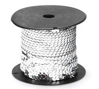1 Roll Sequin String, 100 Yard Sequin String 6mm Decorative Accessory for Cloth Shoe Plastic Resin Sequin Line (Silver)