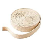 1 Roll White Cotton Twill Tape, Bias Tape Ribbon, Herringbone Webbing Tapes Sewing Roll, Bias Twill Binding Tapes Cake Ribbon for DIY Crafts Sewing Gift Wrapping Beige (15mmx10m)