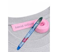 1 Rollo de Cinta de Tela de 3 Metros x 1 cm con Marcador Pilot Laundry Tec para Ropa, Material Blanco, Duradero y Fácil de Usar (Pink)