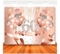 1 rose gold "Happy 60th Birthday" women's background decoration 210X150cm