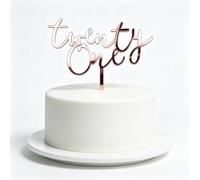 1 Rose Gold "Twenty One" Cake Decoration for 21st Birthday