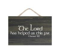 1 Samuel 7:12 The Lord Has Helped Us This Far Wooden Sign 8x12in Modern Wall Decor Wooden Art Signs With Sayings Rustic Farmhouse Wall Hanging Wood Sign Craft Plaque Poster New Home Gifts