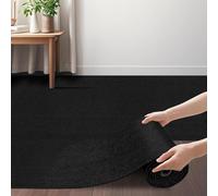 1 Scroll 40x200 cm Black Carpet Tiles, 0.8 SQM Self Adhesive Carpet Tile, Peel and Stick Floor Tiles, Soft Padded Non-Slip Hardwearing for Office, Home, Kitchen, Bedroom, Living Room