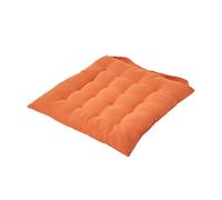 HOMESCAPES - Seat Pad -Burnt Orange - 40 x 40 cm - Indoor - Garden - Dining - Chair Cushion - 100% Cotton - Well Filled - Easy Care - Washable At Home