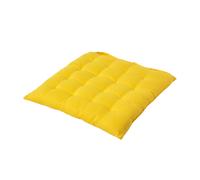 (1 Seat Pad, Yellow) Plain Seat Pad with Button Straps 100% Cotton