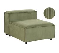 Beliani 1-Seat Section ARDAL Green Corduroy, Green