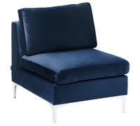 Beliani Velvet 1-seat Section Blue Evja, Blue