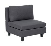 Beliani 1-Seat Section Unstad Fabric Dark Grey