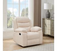 (1 seater, Beige) BOSTON 1 SEATER MANUAL FABRIC RECLINER CHAIR