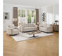 (1 seater, Beige) SOLNA MODERN SCANDI STYLE FABRIC LIVING ROOM 1+2+3 SOFA
