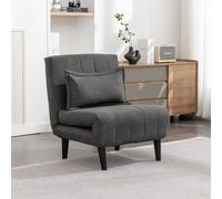 (1 Seater, Charcoal) HARPER 1 SEATER FOLDING CLIC CLAC FABRIC LIVING ROOM LOUNGE SOFA BED