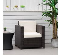 Garden Patio Rattan Wicker Furniture Single Cube Chair Sofa Outdoor Brown