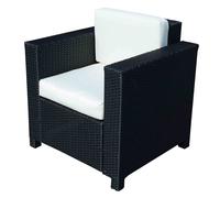 1 Seater Rattan Garden All-Weather Wicker Weave Single Sofa Armchair with Fire Resistant Cushion - Black