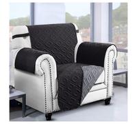(1 Seater Sofa Cover, Black & Dark Grey) Pet Sofa Slipcovers 1 2 3 Seater Furniture Cover