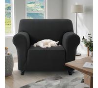 (1 Seater Sofa Cover, Black) Stretch Sofa Cover Non Slip Couch Cover Spandex Slipcover Protector T Shape Elastic Furniture Cover