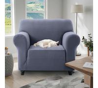 (1 Seater Sofa Cover, Blue Grey) Stretch Sofa Cover Non Slip Couch Cover Spandex Slipcover Protector T Shape Elastic Furniture Cover