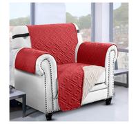 (1 Seater Sofa Cover, Burgundy & Beige) Pet Sofa Slipcovers 1 2 3 Seater Furniture Cover