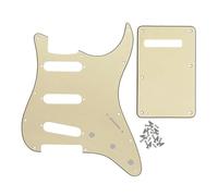 1 Set 11 Hole ST Electric Guitar Pickguard SSS ScratchPlate Back Plate And Screws(Cream 3ply)