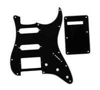 1 Set 11 Holes ST Electric Guitar Pickguard SSH Back Plate And Screws Musical Instruments Parts(Black 3ply)