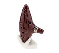 1 Set 12 Hole Ocarina Ceramic Alto Mid Tone Tone C Flute Instrument Red Green Brown (Color : Brown)