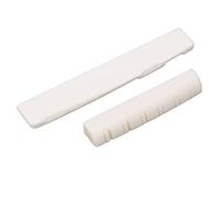 1 Set 12 String Acoustic Guitar Bone Slotted Bridge Saddle and Nut