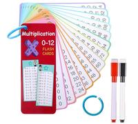 1 Set 15 Page Times Tables Flash Cards With 2 Dry Erase Markers 1 Rings,Times Tables Multiplication Tables For Kids Times Table Poppet 12x12 Time Table Flash Cards For Classroom Home Fun Math Game