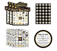 1 Set 2026 Happy New Year Theme Bingo Desktop Game Cards Fun Educational Toy Game Entertainment Players Party For 24 Christmas crafts party kids christmas card singles bingo new Kids game fam