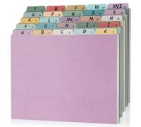 1 Set 25 Alphabet File Dividers A-Z Top Tab File Guides Letter Size 1/5 Cut Tab Manila Alphabetical File Organizer File Cabinet Dividers for Work Office Home School and Desk Organizer(Vintage)