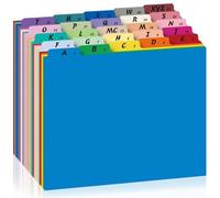 1 Set 25 Pcs Alphabetical File Organizer 1/5 Cut A-Z Top Tab Alphabetical Divider 25 Assorted Colors Heavyweight Manila File Guide Set Letter-Size for Office Home School Filing Desk Cabinet Organizer