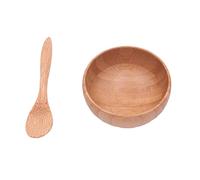 1 Set(2PCS) Bowl + Spoon Bamboo Face Mask Mixing Bowl with Mixing Stick Spatula Facemask Mixing Makeup Kit DIY Homemade Beauty Tool Skin Care Facial Treatment Accessories Cosmetic Storage Containers