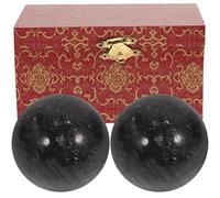 1 Set/2PCS Chinese Exercise Baoding Balls Natural Jade Chinese Health Exercise Massage Balls for 52MM with Case